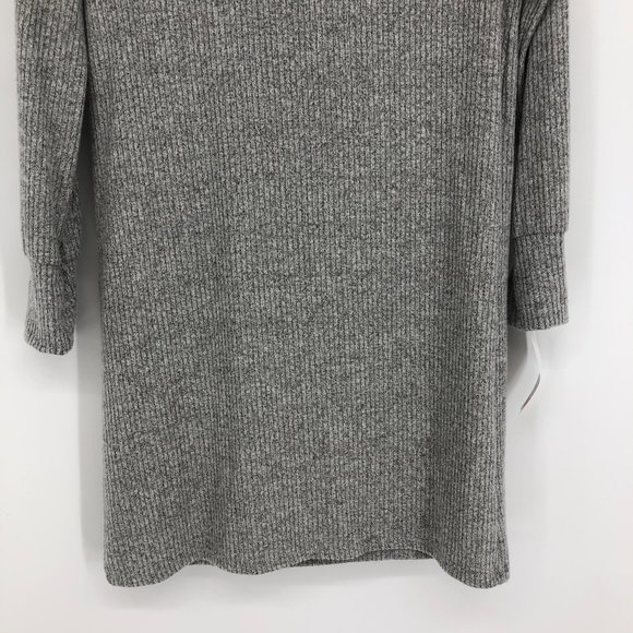 Anistar Grey Ribbed Knit Turtleneck long sleeve Mini Dress XS  NWT - Picture 8 of 14